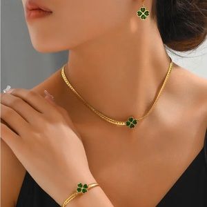 Leaf Floral Jewelry Set Adjustable Snake For women